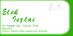 elek iszlai business card